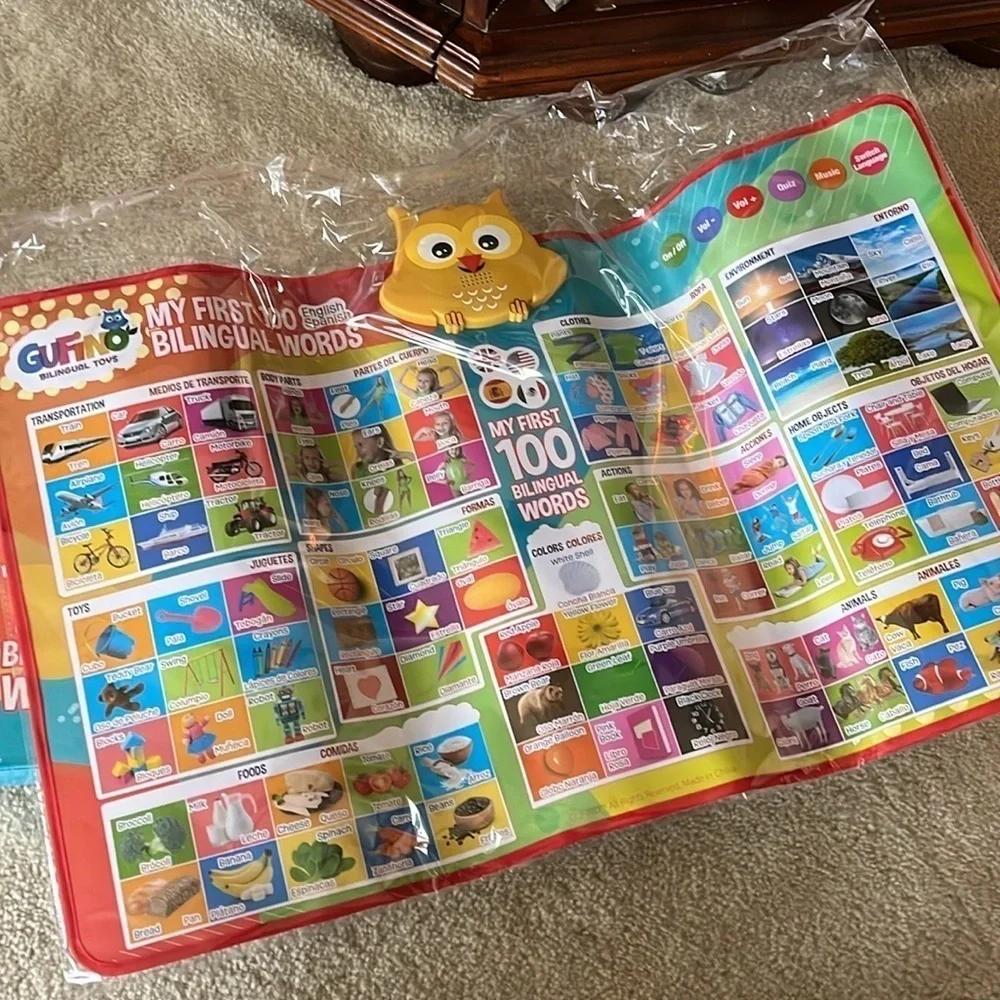 Brand New Bilingual Talking Alphabet 1st 100 Words Spanish English Learning Toys